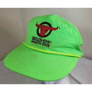BULLS EYE BARBECUE SAUCE Hat Strapback Baseball Vintage 90s Cap Retro Dad Nylon